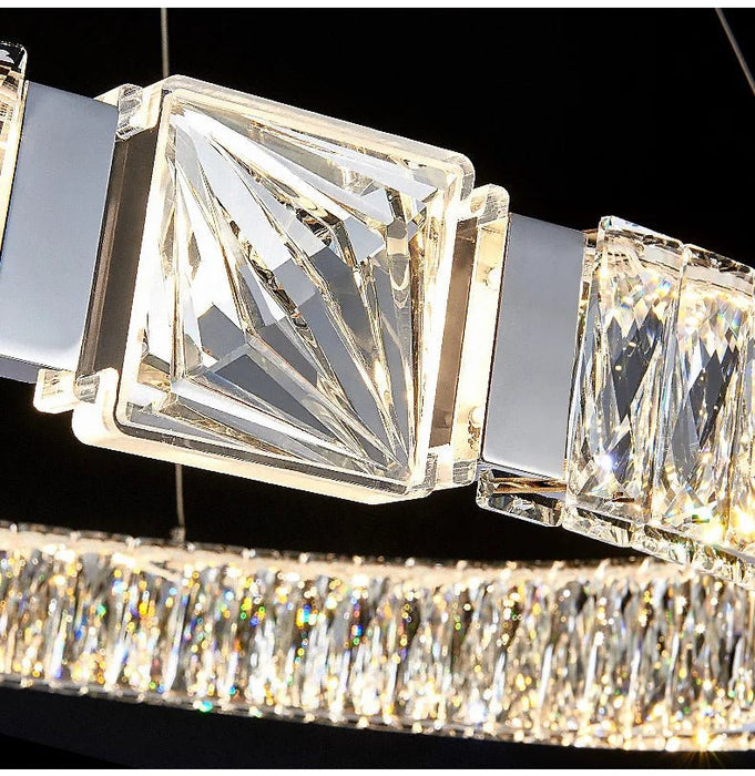 BAMDECOR C3319 Modern Crystal Chandeliers Lighting Fixtures Contemporary Round Chandelier Lighting Fixtures Crystal Pendant Ceiling Lights(Gold - 80+60cm) - Amazingooh Wholesale