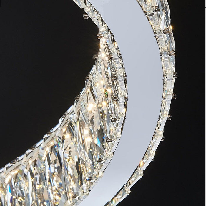 BAMDECOR C3319 Modern Crystal Chandeliers Lighting Fixtures Contemporary Round Chandelier Lighting Fixtures Crystal Pendant Ceiling Lights(Gold - 80+60cm) - Amazingooh Wholesale