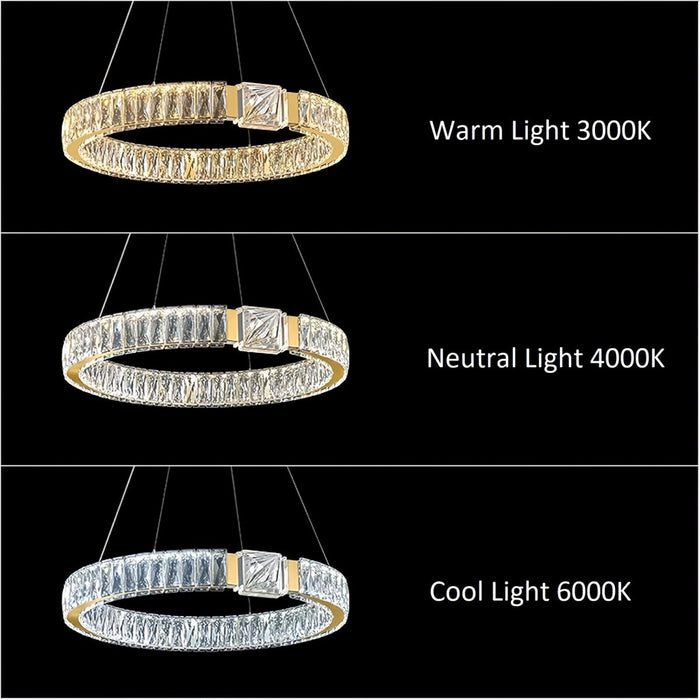 BAMDECOR C3319 Modern Crystal Chandeliers Lighting Fixtures Contemporary Round Chandelier Lighting Fixtures Crystal Pendant Ceiling Lights(Gold - 80cm) - Amazingooh Wholesale