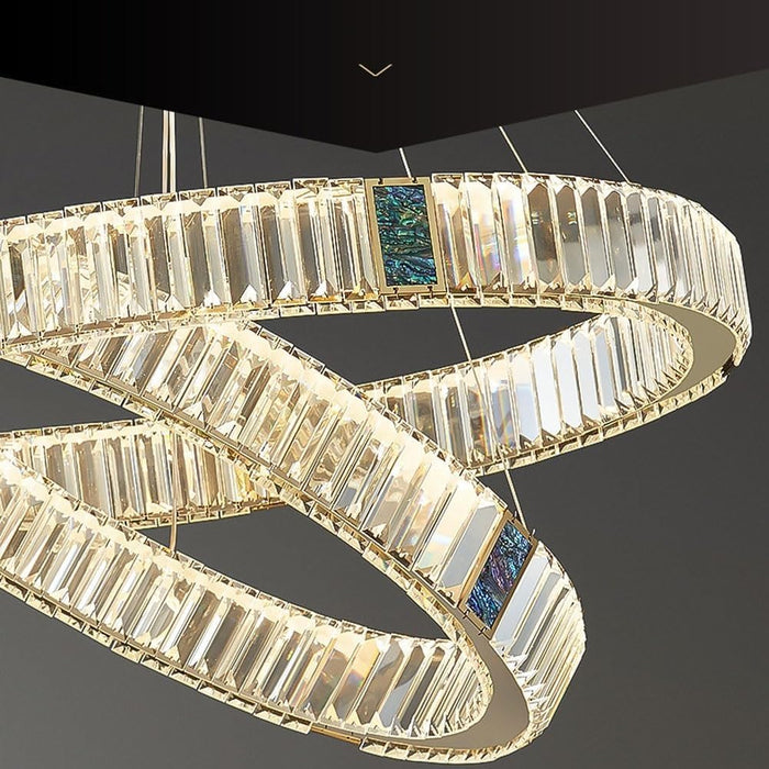 BAMDECOR C3320 Modern Crystal Chandeliers Lighting Fixtures Contemporary Round Chandelier Lighting Fixtures Crystal Pendant Ceiling Lights(3 Rings Gold - 100+80+60cm) - Amazingooh Wholesale