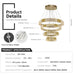 BAMDECOR C3320 Modern Crystal Chandeliers Lighting Fixtures Contemporary Round Chandelier Lighting Fixtures Crystal Pendant Ceiling Lights(4 Rings Gold - 100+80+60+40cm) - Amazingooh Wholesale