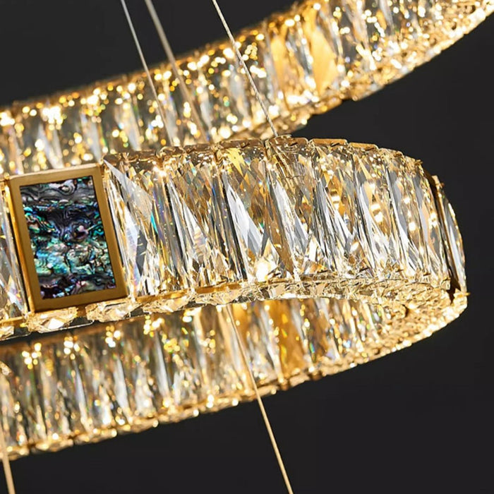 BAMDECOR C3320 Modern Crystal Chandeliers Lighting Fixtures Contemporary Round Chandelier Lighting Fixtures Crystal Pendant Ceiling Lights(4 Rings Gold - 100+80+60+40cm) - Amazingooh Wholesale