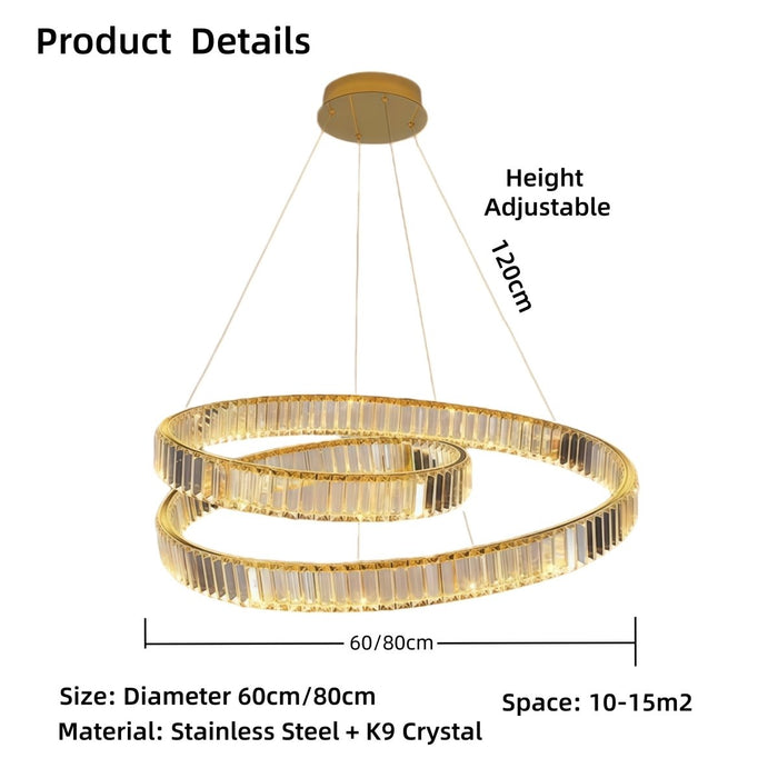 BAMDECOR C3321 Modern Crystal Chandeliers Lighting Fixtures Contemporary Wave Chandelier Lighting Fixtures (Gold) - Amazingooh Wholesale