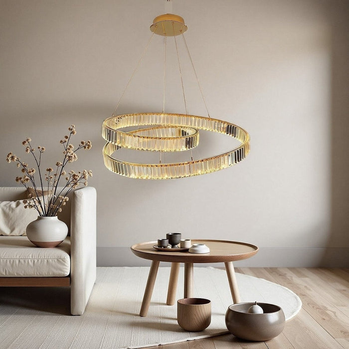 BAMDECOR C3321 Modern Crystal Chandeliers Lighting Fixtures Contemporary Wave Chandelier Lighting Fixtures (Gold) - Amazingooh Wholesale