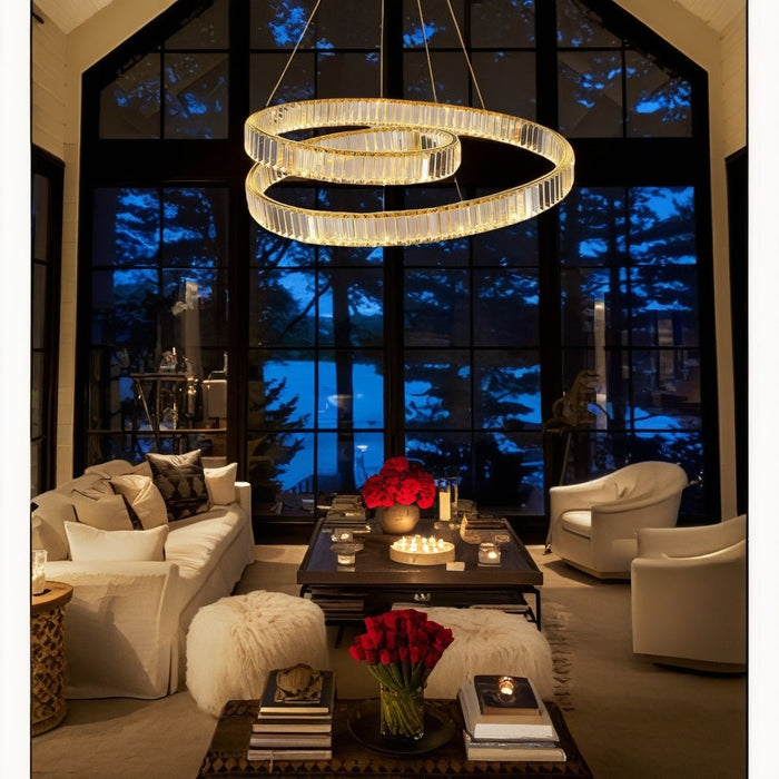 BAMDECOR C3321 Modern Crystal Chandeliers Lighting Fixtures Contemporary Wave Chandelier Lighting Fixtures (Gold) - Amazingooh Wholesale