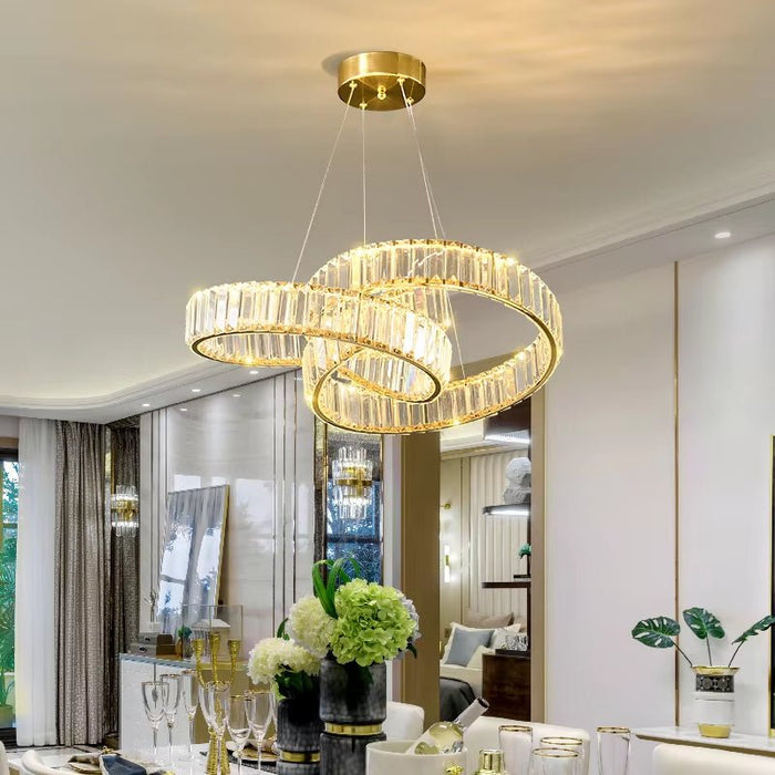 BAMDECOR C3322 Modern Crystal Chandeliers Lighting Fixtures Contemporary Round Chandelier Lighting Fixtures Crystal Pendant Ceiling Lights(Gold - 60cm) - Amazingooh Wholesale