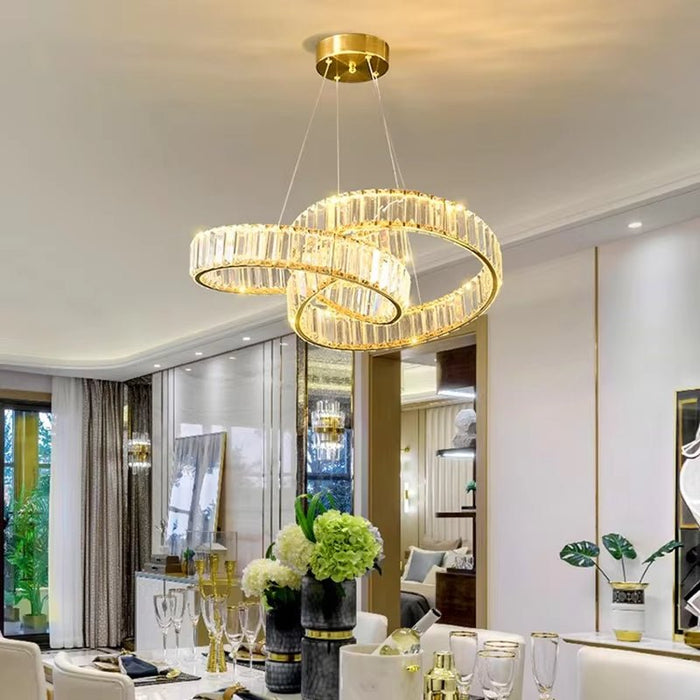BAMDECOR C3322 Modern Crystal Chandeliers Lighting Fixtures Contemporary Round Chandelier Lighting Fixtures Crystal Pendant Ceiling Lights(Gold - 60cm) - Amazingooh Wholesale