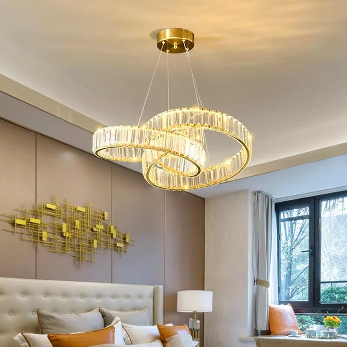 BAMDECOR C3322 Modern Crystal Chandeliers Lighting Fixtures Contemporary Round Chandelier Lighting Fixtures Crystal Pendant Ceiling Lights(Gold - 60cm) - Amazingooh Wholesale