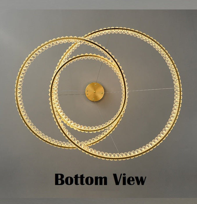 BAMDECOR C3322 Modern Crystal Chandeliers Lighting Fixtures Contemporary Round Chandelier Lighting Fixtures Crystal Pendant Ceiling Lights(Gold - 80cm) - Amazingooh Wholesale