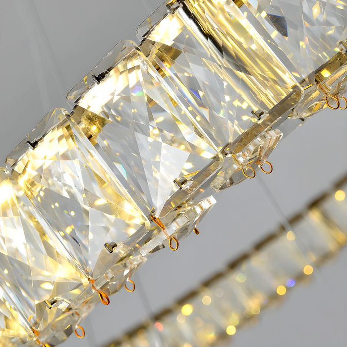 BAMDECOR C3325 Four Rings Modern Crystal Chandeliers Lighting Fixtures Contemporary Round Chandelier Lighting Fixtures Crystal Pendant Ceiling Lights - Amazingooh Wholesale