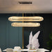 BAMDECOR C3329 Modern Linear Crystal Chandeliers Lighting Fixtures Contemporary Round Chandelier Lighting Fixtures Crystal Pendant Ceiling Lights(Gold - Oval 80+60cm) - Amazingooh Wholesale