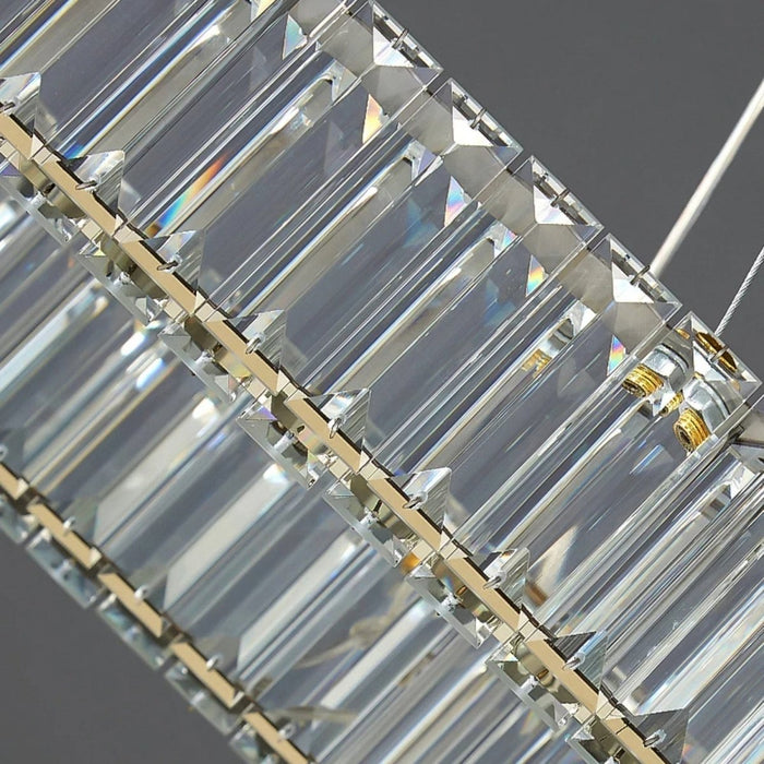 BAMDECOR C3329 Modern Linear Crystal Chandeliers Lighting Fixtures Contemporary Round Chandelier Lighting Fixtures Crystal Pendant Ceiling Lights(Gold - Oval 80+60cm) - Amazingooh Wholesale