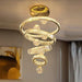 BAMDECOR C3335 Large Swirl Modern Crystal Ring Chandeliers Contemporary Round Chandelier Crystal Pendant Light(Gold - Four Rings) (Copy) - Amazingooh Wholesale