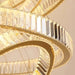 BAMDECOR C3335 Large Swirl Modern Crystal Ring Chandeliers Contemporary Round Chandelier Crystal Pendant Light(Gold - Seven Rings) - Amazingooh Wholesale