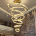 BAMDECOR C3335 Large Swirl Modern Crystal Ring Chandeliers Contemporary Round Chandelier Crystal Pendant Light(Gold - Seven Rings) - Amazingooh Wholesale