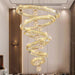 BAMDECOR C3335 Large Swirl Modern Crystal Ring Chandeliers Contemporary Round Chandelier Crystal Pendant Light(Gold - Six Rings) - Amazingooh Wholesale
