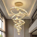 BAMDECOR C3335 Large Swirl Modern Crystal Ring Chandeliers Contemporary Round Chandelier Crystal Pendant Light(Gold - Six Rings) - Amazingooh Wholesale