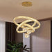 BAMDECOR C3335 Large Swirl Modern Crystal Ring Chandeliers Contemporary Round Chandelier Crystal Pendant Light(Gold - Three Rings) - Amazingooh Wholesale