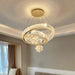 BAMDECOR C3335 Large Swirl Modern Crystal Ring Chandeliers Contemporary Round Chandelier Crystal Pendant Light(Gold - Two Rings) - Amazingooh Wholesale