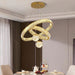 BAMDECOR C3335 Large Swirl Modern Crystal Ring Chandeliers Contemporary Round Chandelier Crystal Pendant Light(Gold - Two Rings) - Amazingooh Wholesale