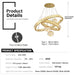 BAMDECOR C3335 Large Swirl Modern Crystal Ring Chandeliers Contemporary Round Chandelier Crystal Pendant Light(Gold - Two Rings) - Amazingooh Wholesale