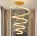 BAMDECOR C3336 Helix Spiral Crystal Staircase Chandelier Lighting Fixtures Pendant Ceiling Lights Stairwells(Gold - 100cm) - Amazingooh Wholesale