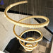 BAMDECOR C3336 Helix Spiral Crystal Staircase Chandelier Lighting Fixtures Pendant Ceiling Lights Stairwells(Gold - 100cm) - Amazingooh Wholesale