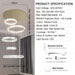 BAMDECOR C3341 Series Pharaoh RING Modern K9 Luxury Crystal LED Chandelier (Gold - 5/6/7 and 8 Rings) - Amazingooh Wholesale