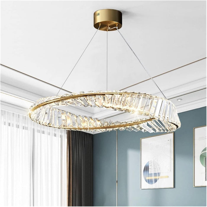 BAMDECOR C3342/1 Modern Crystal Chandeliers Lighting Fixtures Contemporary Wave Chandelier Lighting Fixtures Crystal Pendant Ceiling Lights for Living Room (Gold) - Amazingooh Wholesale