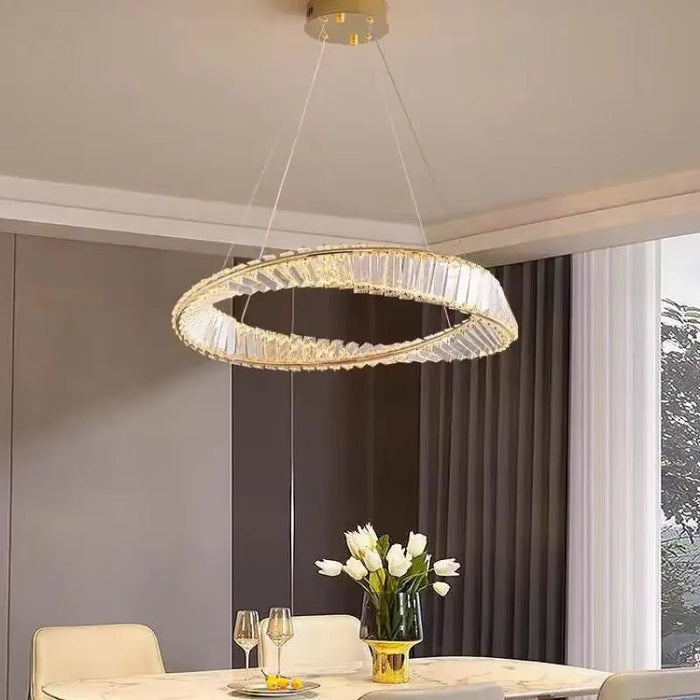 BAMDECOR C3342/1 Modern Crystal Chandeliers Lighting Fixtures Contemporary Wave Chandelier Lighting Fixtures Crystal Pendant Ceiling Lights for Living Room (Gold) - Amazingooh Wholesale