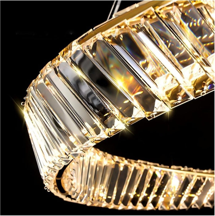 BAMDECOR C3342/1 Modern Crystal Chandeliers Lighting Fixtures Contemporary Wave Chandelier Lighting Fixtures Crystal Pendant Ceiling Lights for Living Room (Gold) - Amazingooh Wholesale