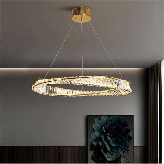 BAMDECOR C3342/1 Modern Crystal Chandeliers Lighting Fixtures Contemporary Wave Chandelier Lighting Fixtures Crystal Pendant Ceiling Lights for Living Room (Gold) - Amazingooh Wholesale