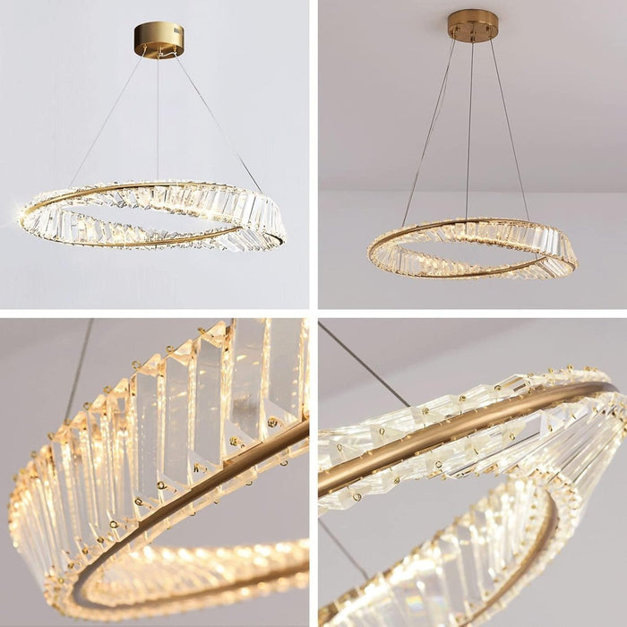 BAMDECOR C3342/1 Modern Crystal Chandeliers Lighting Fixtures Contemporary Wave Chandelier Lighting Fixtures Crystal Pendant Ceiling Lights for Living Room (Gold) - Amazingooh Wholesale