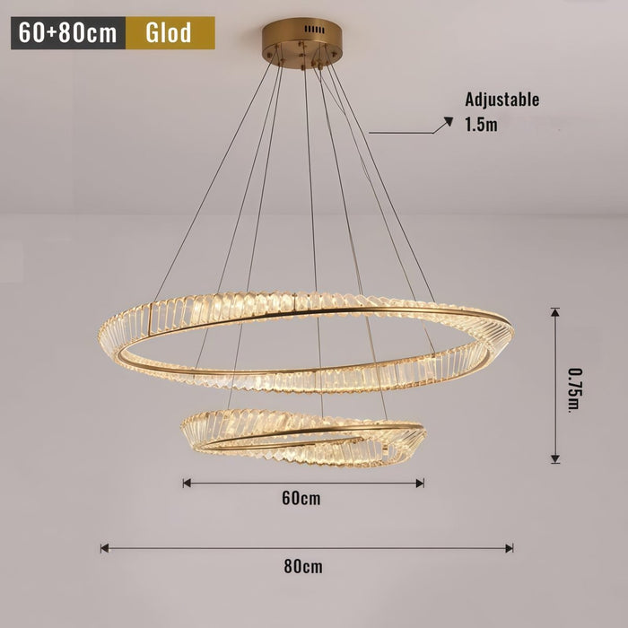 BAMDECOR C3342/2 Modern Crystal Chandeliers Lighting Fixtures Contemporary Wave Chandelier Lighting Fixtures Crystal Pendant Ceiling Lights for Living Room (Gold) - Amazingooh Wholesale