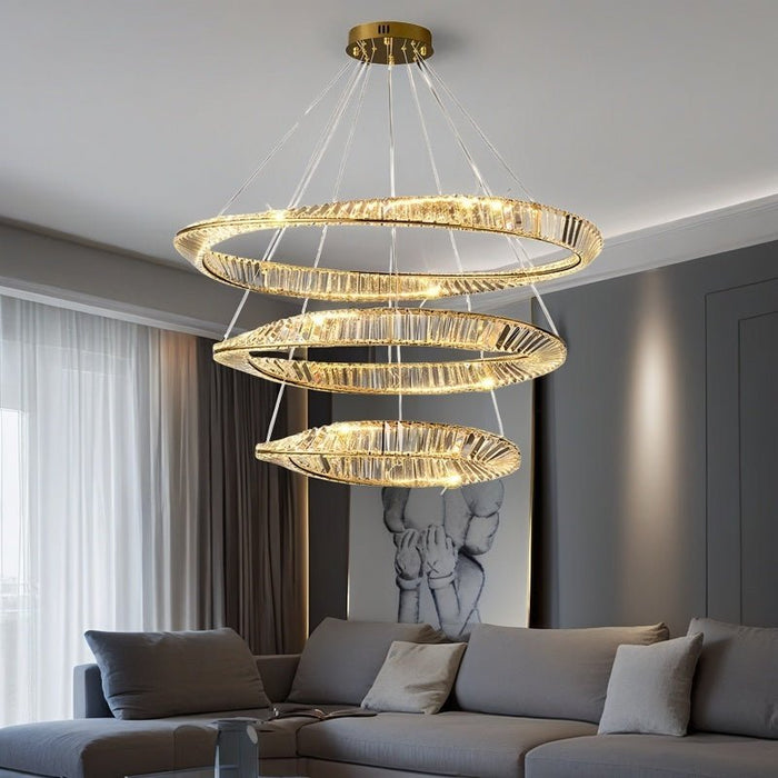 BAMDECOR C3342/3 Modern Crystal Chandeliers Lighting Fixtures Contemporary Wave Chandelier Lighting Fixtures Crystal Pendant Ceiling Lights for Living Room (Gold) - Amazingooh Wholesale