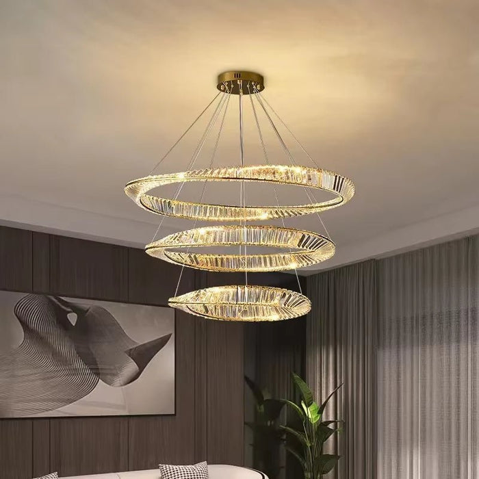 BAMDECOR C3342/3 Modern Crystal Chandeliers Lighting Fixtures Contemporary Wave Chandelier Lighting Fixtures Crystal Pendant Ceiling Lights for Living Room (Gold) - Amazingooh Wholesale