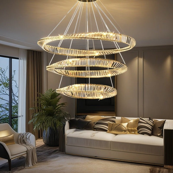 BAMDECOR C3342/3 Modern Crystal Chandeliers Lighting Fixtures Contemporary Wave Chandelier Lighting Fixtures Crystal Pendant Ceiling Lights for Living Room (Gold) - Amazingooh Wholesale