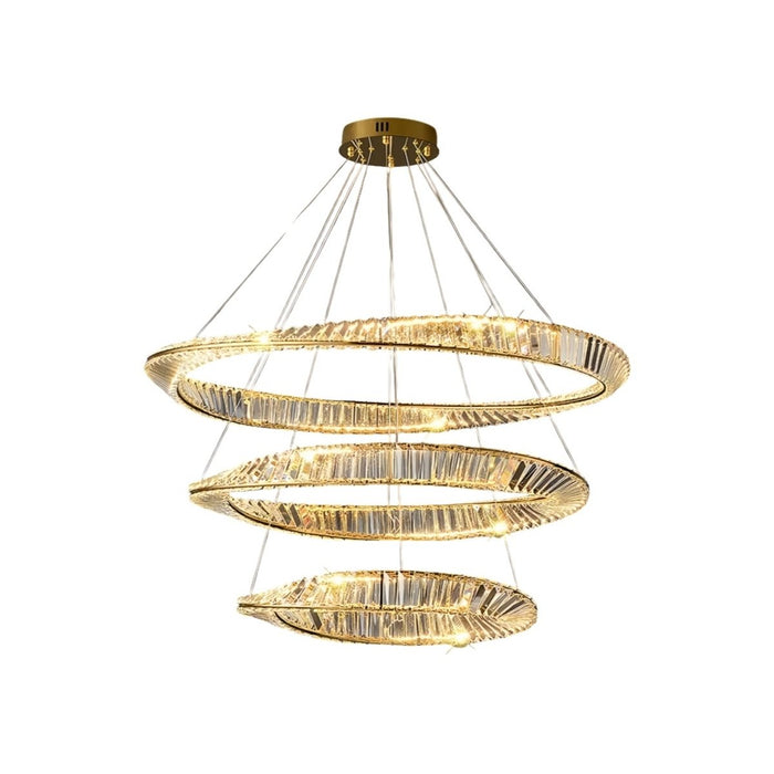 BAMDECOR C3342/3 Modern Crystal Chandeliers Lighting Fixtures Contemporary Wave Chandelier Lighting Fixtures Crystal Pendant Ceiling Lights for Living Room (Gold) - Amazingooh Wholesale