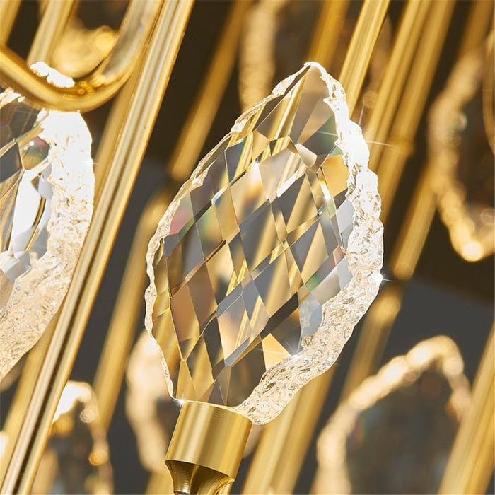 BAMDECOR C3345 Modern French Home Decor Luxury Crystal - leaf Chandelier LED Fashion Creativity Pendant Ceiling Lights(120cm - Gold) - Amazingooh Wholesale