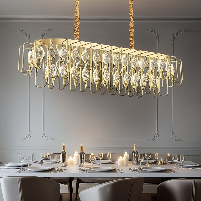 BAMDECOR C3345 Modern French Home Decor Luxury Crystal - leaf Chandelier LED Fashion Creativity Pendant Ceiling Lights(120cm - Gold) - Amazingooh Wholesale