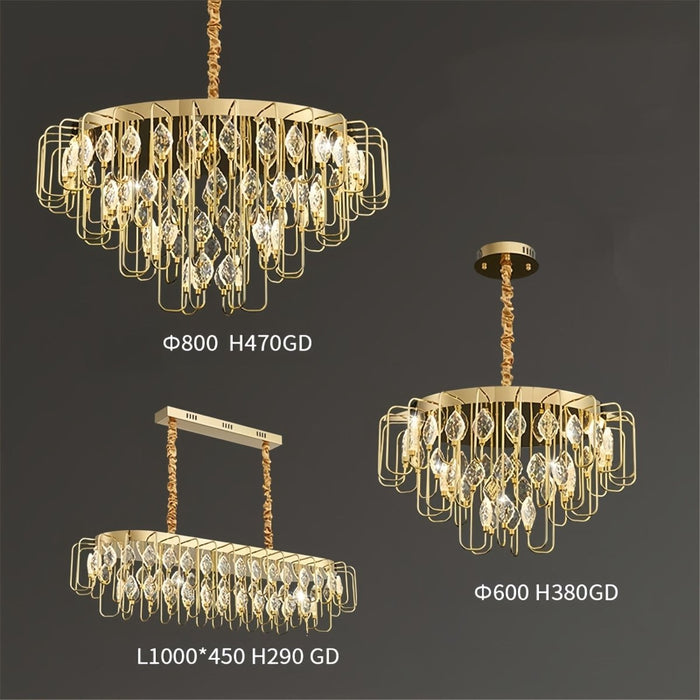 BAMDECOR C3345 Modern Luxury Crystal - leaf Chandelier LED Fashion Creativity Pendant Ceiling Lights(60cm - Gold) - Amazingooh Wholesale