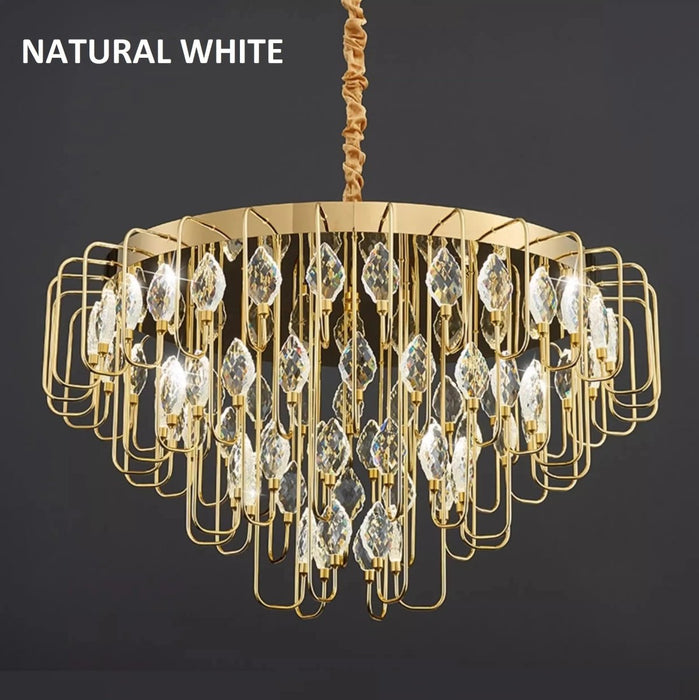 BAMDECOR C3345 Modern Luxury Crystal - leaf Chandelier LED Fashion Creativity Pendant Ceiling Lights(60cm - Gold) - Amazingooh Wholesale