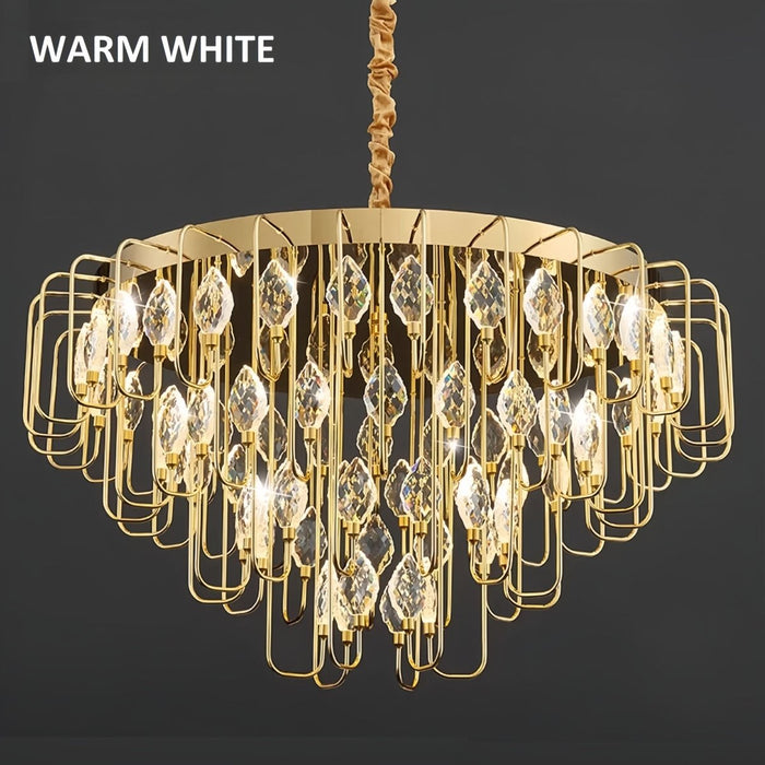 BAMDECOR C3345 Modern Luxury Crystal - leaf Chandelier LED Fashion Creativity Pendant Ceiling Lights(60cm - Gold) - Amazingooh Wholesale