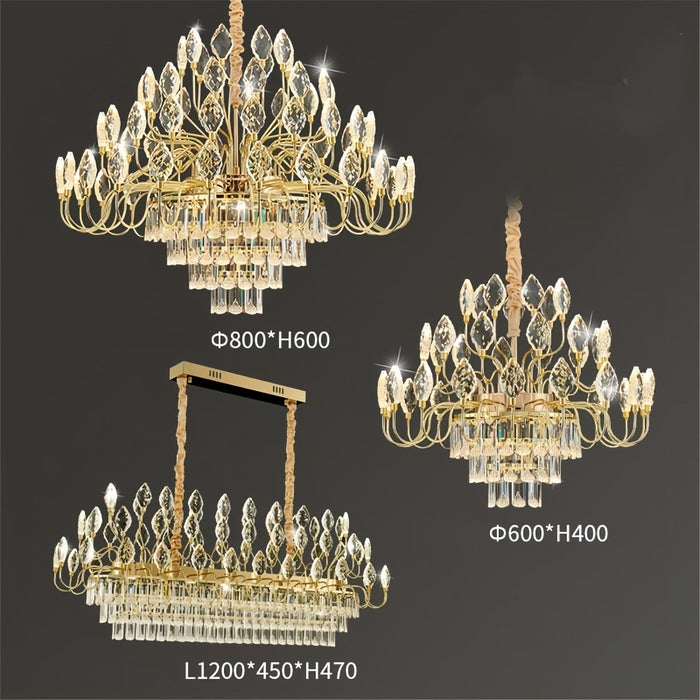 BAMDECOR C3347 Modern Luxury Crystal - leaf Chandelier LED Fashion Creativity Pendant Ceiling Lights(80cm - Gold) - Amazingooh Wholesale