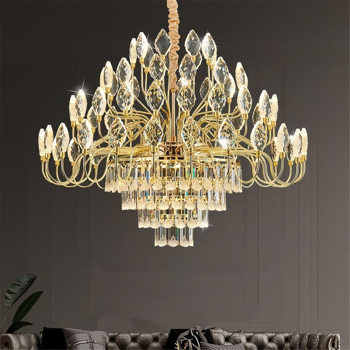 BAMDECOR C3347 Modern Luxury Crystal - leaf Chandelier LED Fashion Creativity Pendant Ceiling Lights(80cm - Gold) - Amazingooh Wholesale