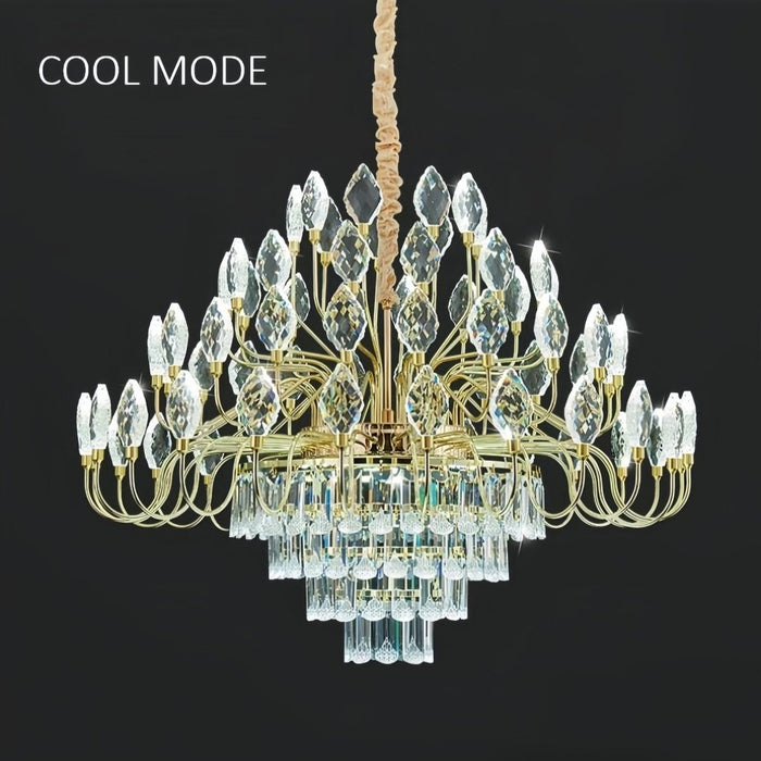 BAMDECOR C3347 Modern Luxury Crystal - leaf Chandelier LED Fashion Creativity Pendant Ceiling Lights(80cm - Gold) - Amazingooh Wholesale