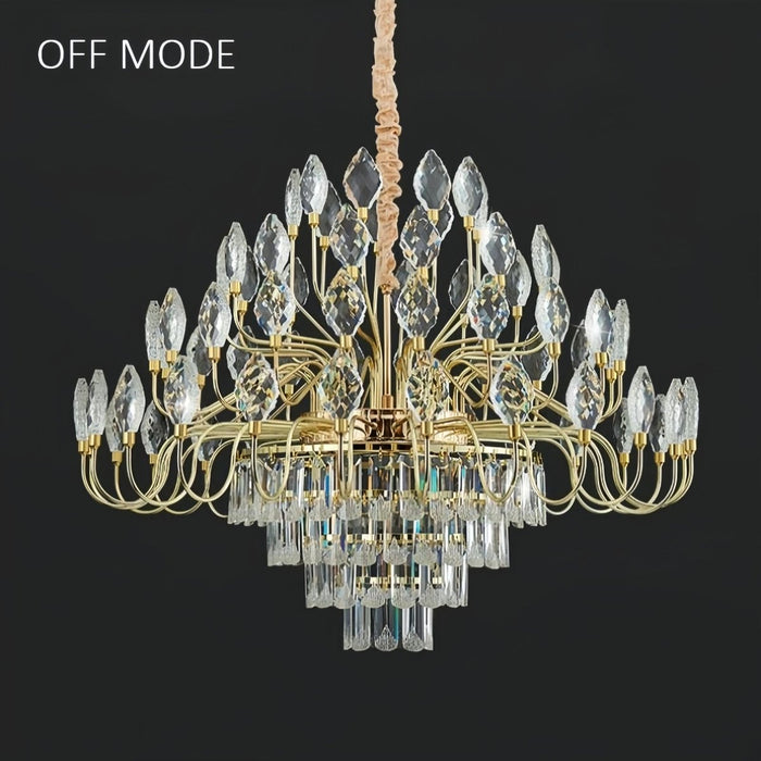 BAMDECOR C3347 Modern Luxury Crystal - leaf Chandelier LED Fashion Creativity Pendant Ceiling Lights(80cm - Gold) - Amazingooh Wholesale