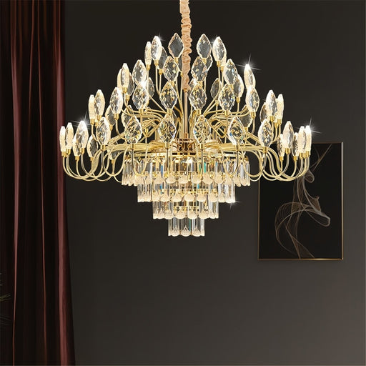 BAMDECOR C3347 Modern Luxury Crystal - leaf Chandelier LED Fashion Creativity Pendant Ceiling Lights(80cm - Gold) - Amazingooh Wholesale
