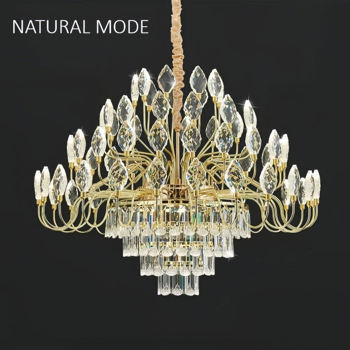 BAMDECOR C3347 Modern Luxury Crystal - leaf Chandelier LED Fashion Creativity Pendant Ceiling Lights(80cm - Gold) - Amazingooh Wholesale