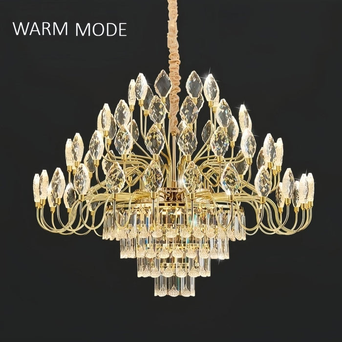 BAMDECOR C3347 Modern Luxury Crystal - leaf Chandelier LED Fashion Creativity Pendant Ceiling Lights(80cm - Gold) - Amazingooh Wholesale